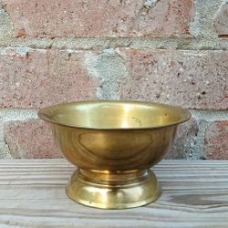 Vintage Small Brass Pedestal Bowl 