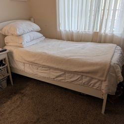 Twin Bed Frame White 