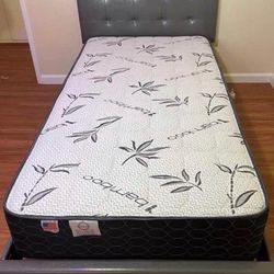 Twin Platform Bed With Orthopedic Supreme Mattress Included 
