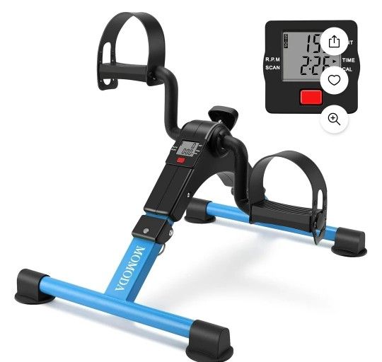 MOMODA Under Desk Pedal Exerciser Mini Bike for Leg/Arm - Foldable Peddler With LCD Display for Home/Office