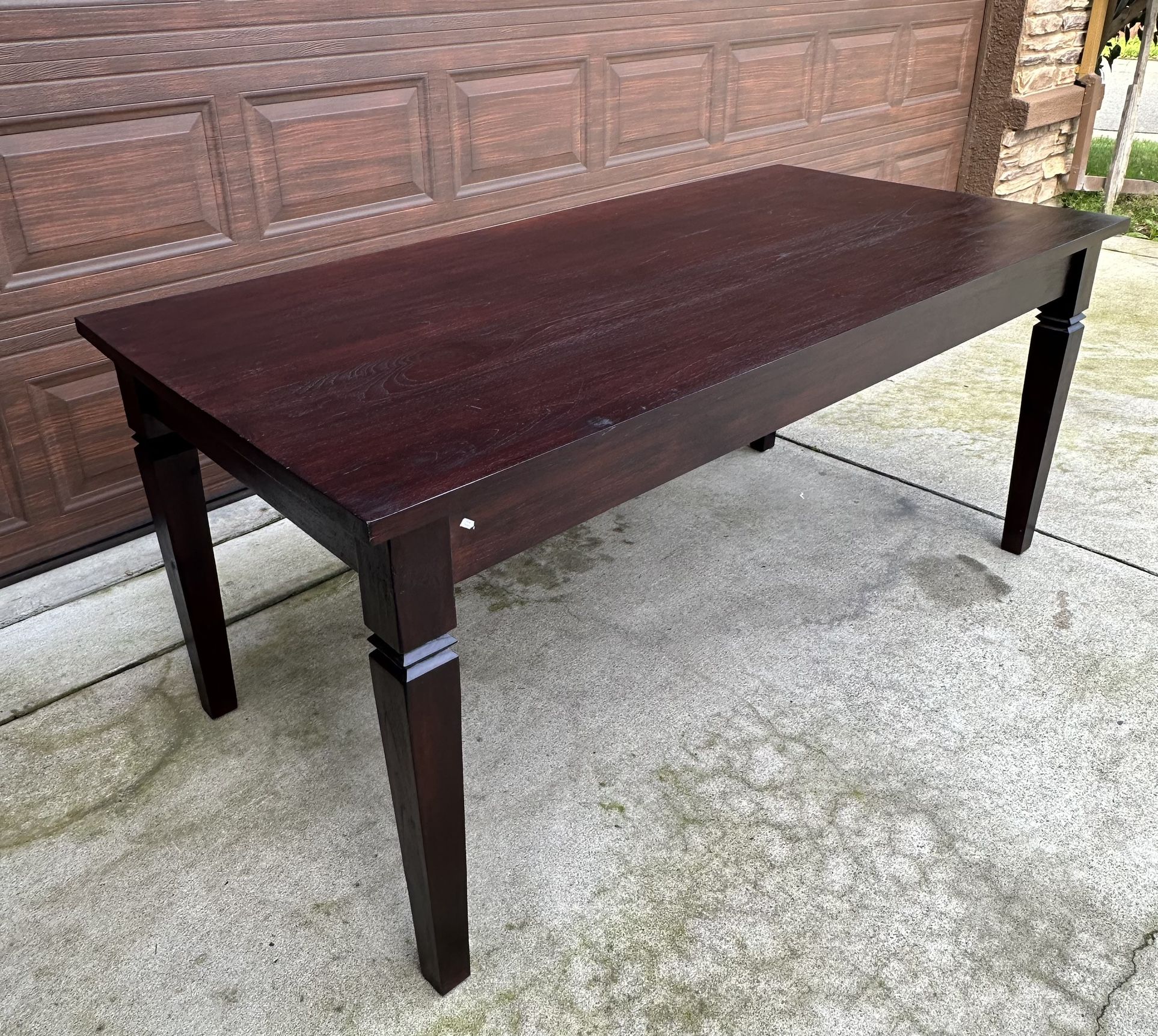 Solid Wood Rectangular Mahogany Table With Pull Out Tray