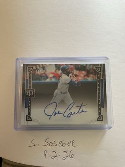 Panini National Treasures Joe Carter Field Pass Autograph  10/10. #FPS-JC Blue Jays