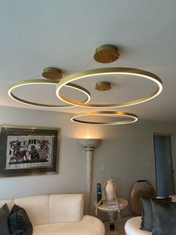 3 AllModern Gold LED Ring Pendant Lights – $1,000 for All 3