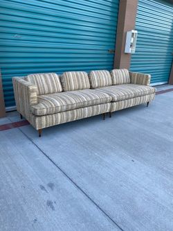 MCM 1970s Striped Textured Fabric Modular Sofa •FREE DELIVERY•