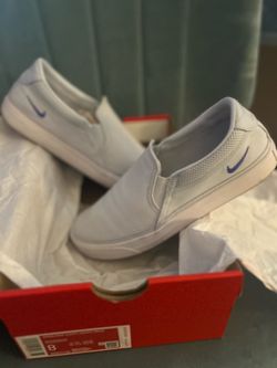 Baby blue Nike slip on size 8