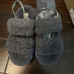 Grey UGG Fur Slipper