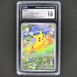 Pikachu Black Star Promo SVP 88 Paldea Adventure Chest Graded CGC Gem Mint 10