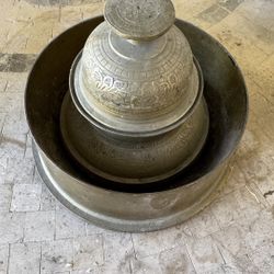 Antique Vintage Brass Tibetan Bell, 50 Caliber Shell