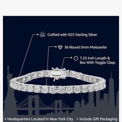 Moissanite Tennis Bracelet 925 Sterling Silver