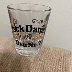Vintage Original Jack Daniel’s Old No 7. Gold Filigree Shot Glass.