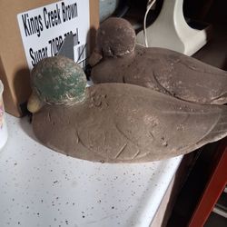 Pair Of 1950s Foam Duck Decoys 1 Drake And 1 Hen LOT Of 2