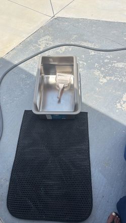 Cat litter box and mat