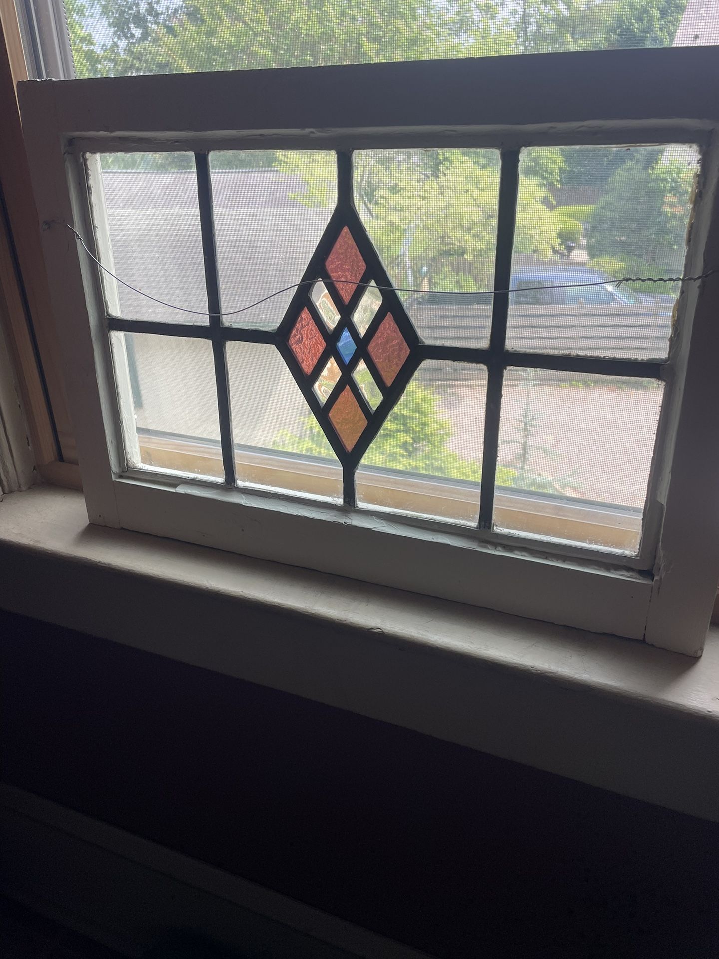 Antique Leaded/Stained Glass Window b