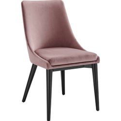 World Market Pink Velvet Modern Desk / Accent Chair