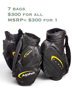 LOT OF 7 Alpha Golf Cart Bags ($300 Retail Each) - Reseller Bulk Deal