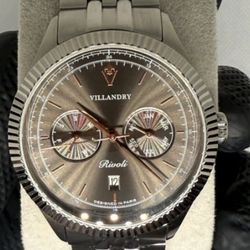 GREAT  FASHION MEN'S AUTOMATIC WATCH ** VILLANDRY RIVOLI ** MSRP **44-46 mm.** 9122  JAPANESE MIYOTA**10ATM 100M. WATER RESISTANT**26 MOVEMENT **MINOR