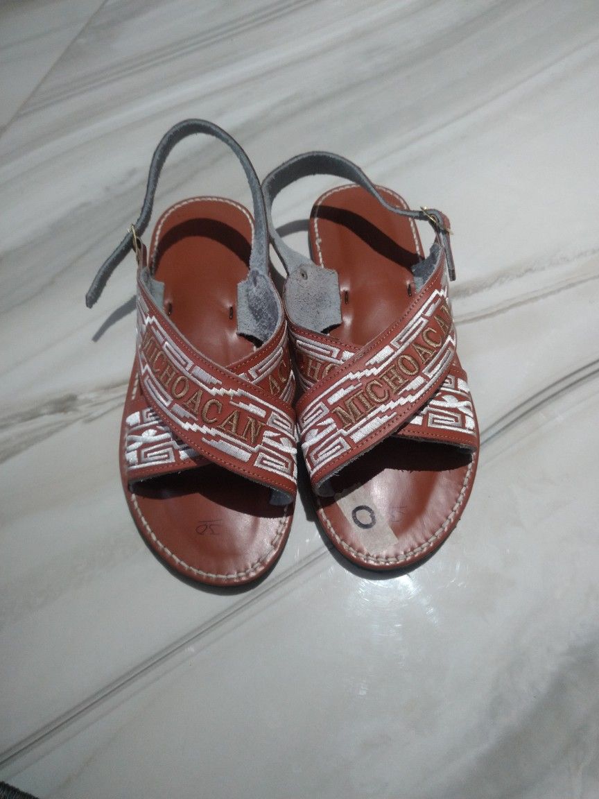 Brown Leather Huaraches/Hand Crafted Leather Sandals Mans