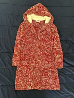 Red cardigan