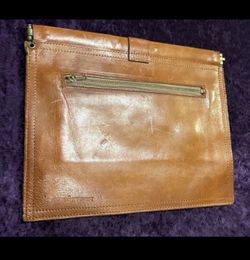 Bare Traps Large Leather Clutch Wallet Brown Outside Pocket Retro Casual Boho