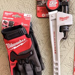 $50 Por los dos LLAVE 14" Aluminio Mimwaukee y Guantes Largue Nuevos