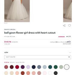 Davids Bridal ball gown flower girl dress