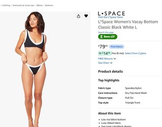 L*Space Women's Vacay Bottom Classic Black White Size - XS