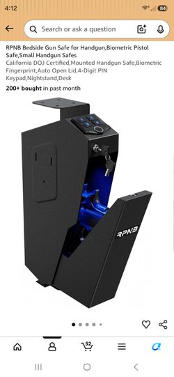 RPNB Bedside Gun Safe for Handgun,Biometric Pistol Safe,Small Handgun Safes | California DOJ Certified,Mounted Handgun Safe,Biometric Fingerprint,Auto