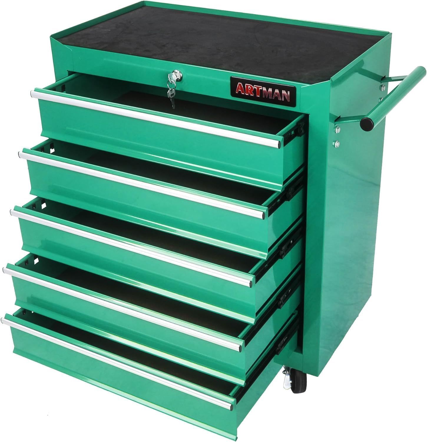 5 Drawers Rolling Tool Cart, Metal Tool Storage Organizer Cabinet with Locking System and Wheels, Multifunctional Mechanic Tool Chest for Garage, Ware