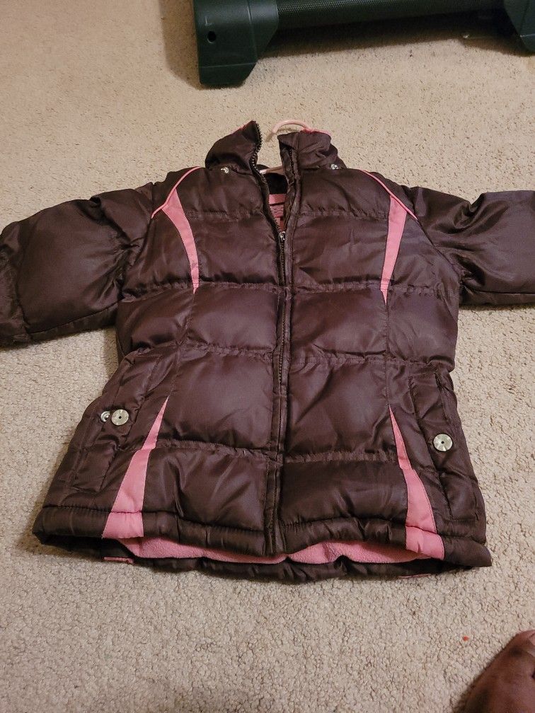 Girls Brown and Pink Jacket Size 7