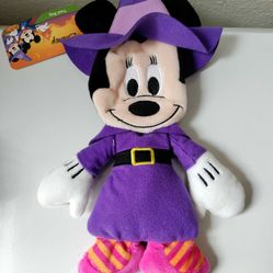 Disney Minnie Mouse Halloween Plush Trick Or Treat Bag New
