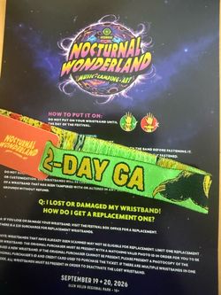 nocturnal wonderland 2 day ga