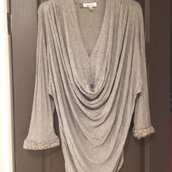 Gray Tunic With Sequins.