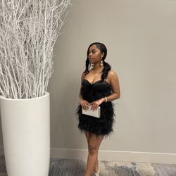 Black Feather Dress 