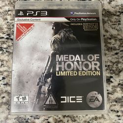 PS3 Medal Of Honor Video Game