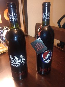 Lot Of 2 Grateful Dead Red Unwine . STEAL YOUR FACE/Dancing Skeletons Sealed.