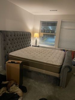 King Size Bed Frame + Mattress - Great condition
