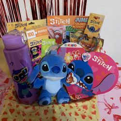 Stitch Valentines Gift Basket💕