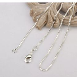 24" 1mm Bix Chain Silid 925 Sterling Silver Stamped 