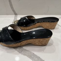 Jimmy Choo Black Patent Leather Sandal Size 37.5