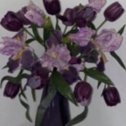 Artificial Flowers With Tall Vase