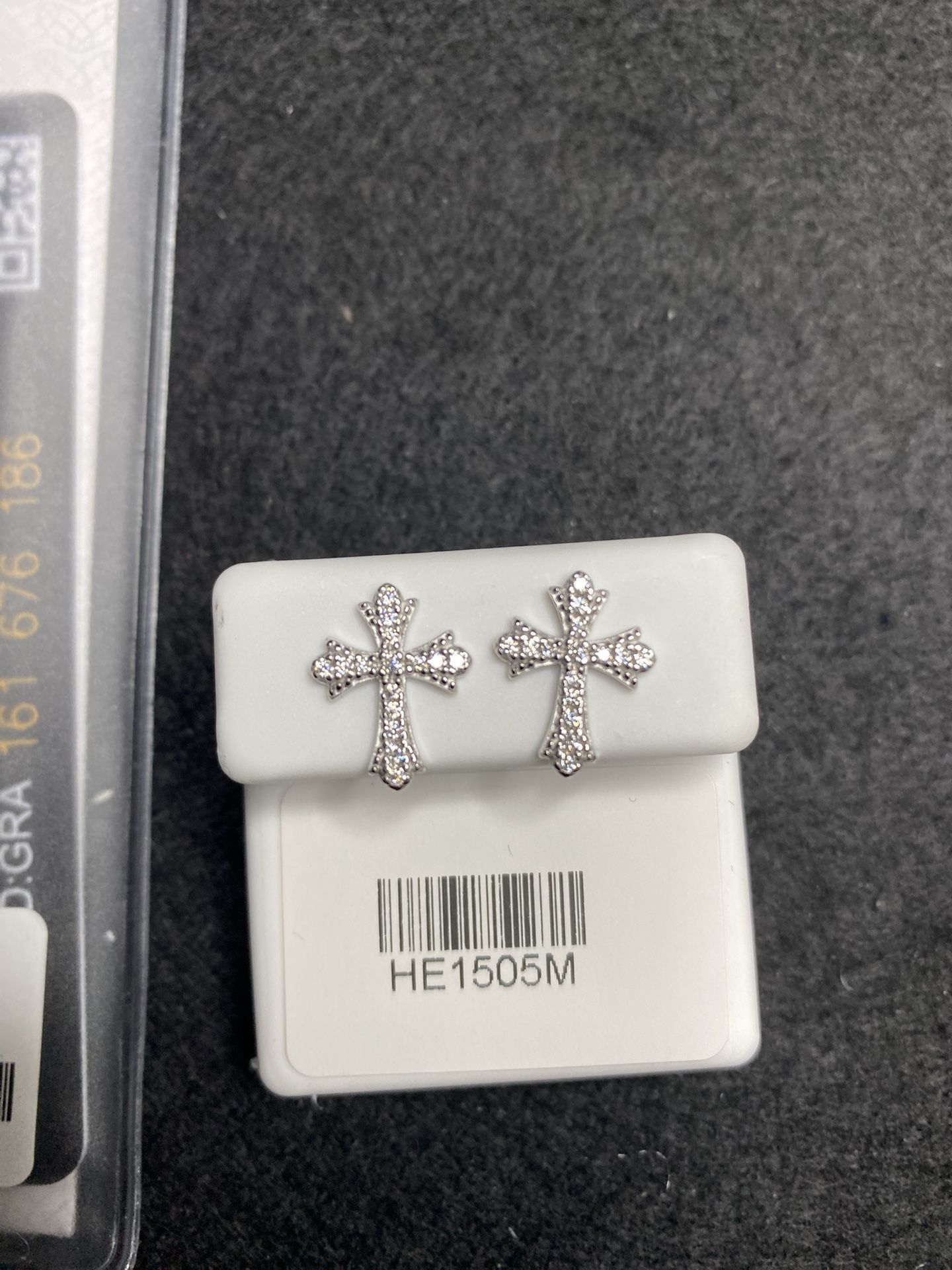 925 Silver Moissanite Diamond Earrings Cross