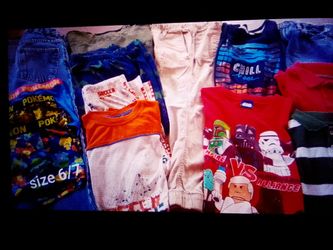 Boys 15pc size 6/7 Play Clothes LOT (Pants, Jeans, Shirts, Shorts, Star Wars, Pokemon Briefs, PJs)