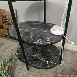 Faux Marble Accent Table