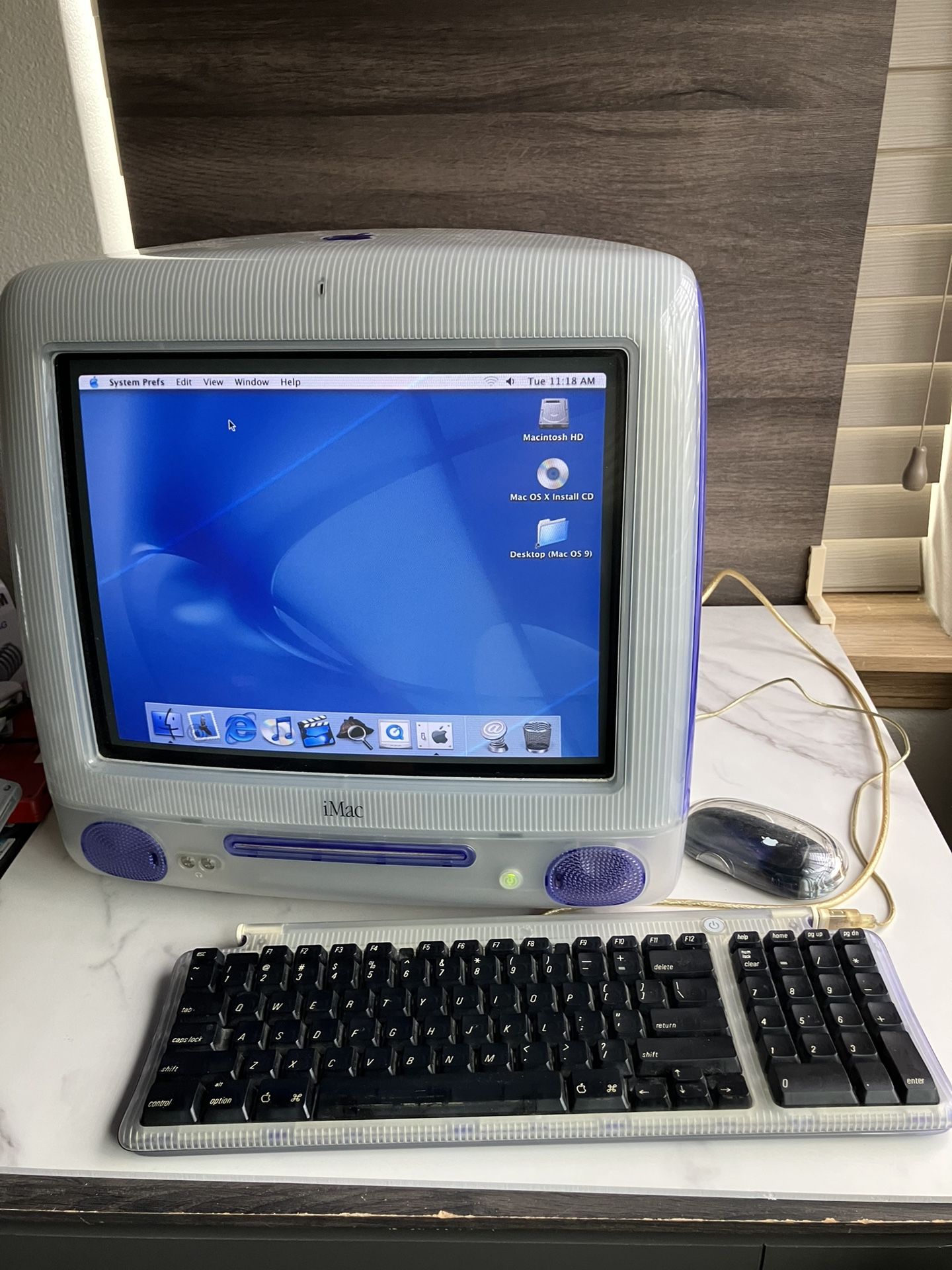Vintage 2000 Apple Computer Imac G3 Grape M5521 Keyboard Mouse Tested