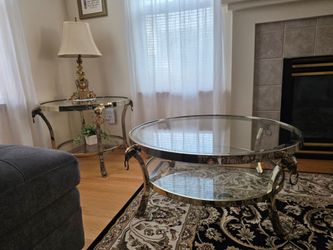 Brass glass Coffee table and Side table set
