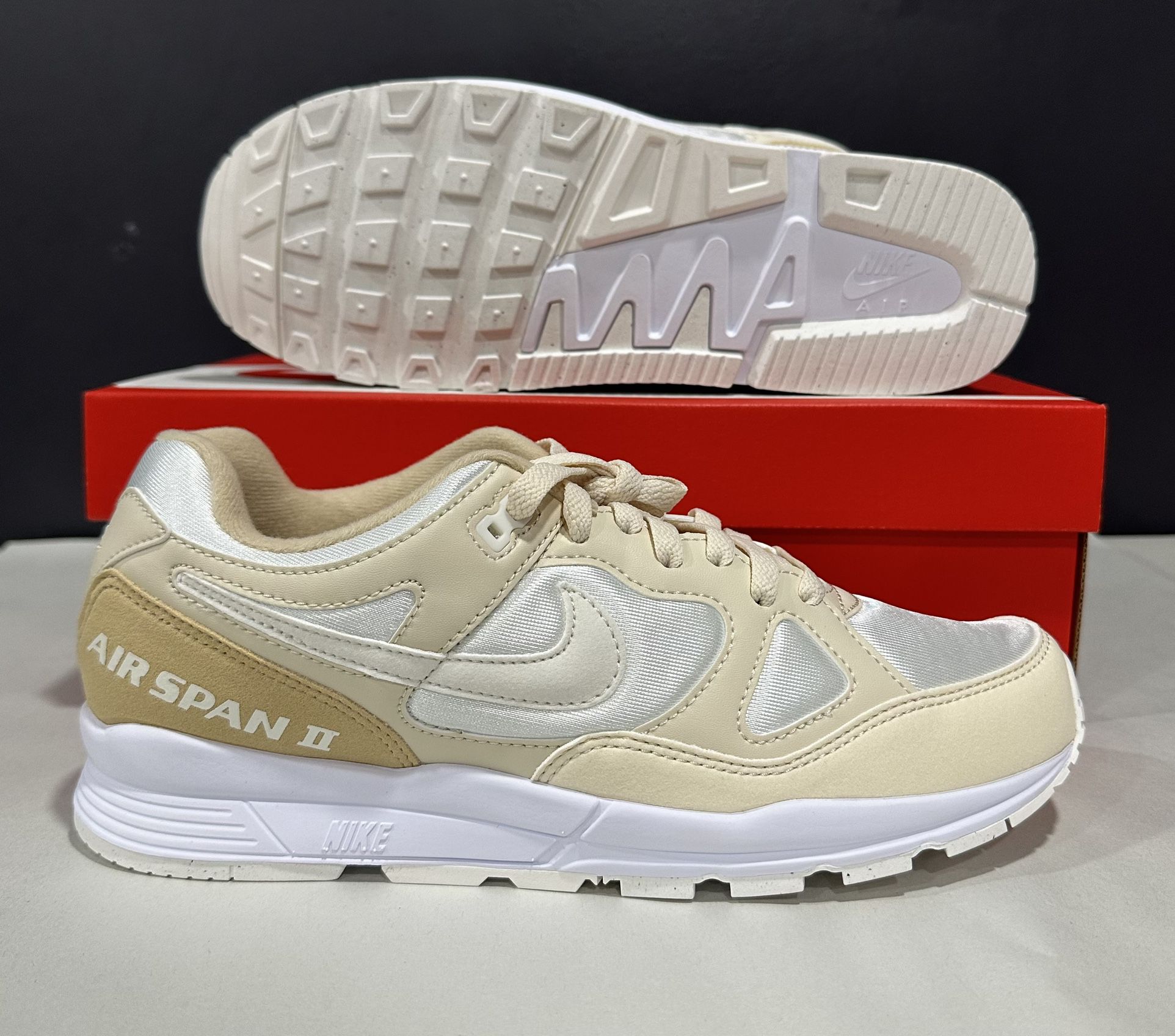 Men Nike Air Span II SU19 Athletic Shoes Desert Ore/Sail/Light Cream BQ8164-200