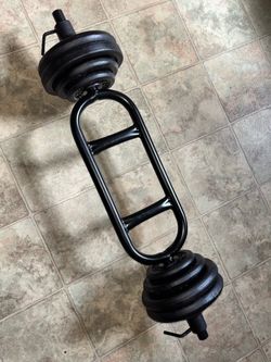 Tricep Blaster Bar 60lbs Barbell weights Home Gym Exercise
