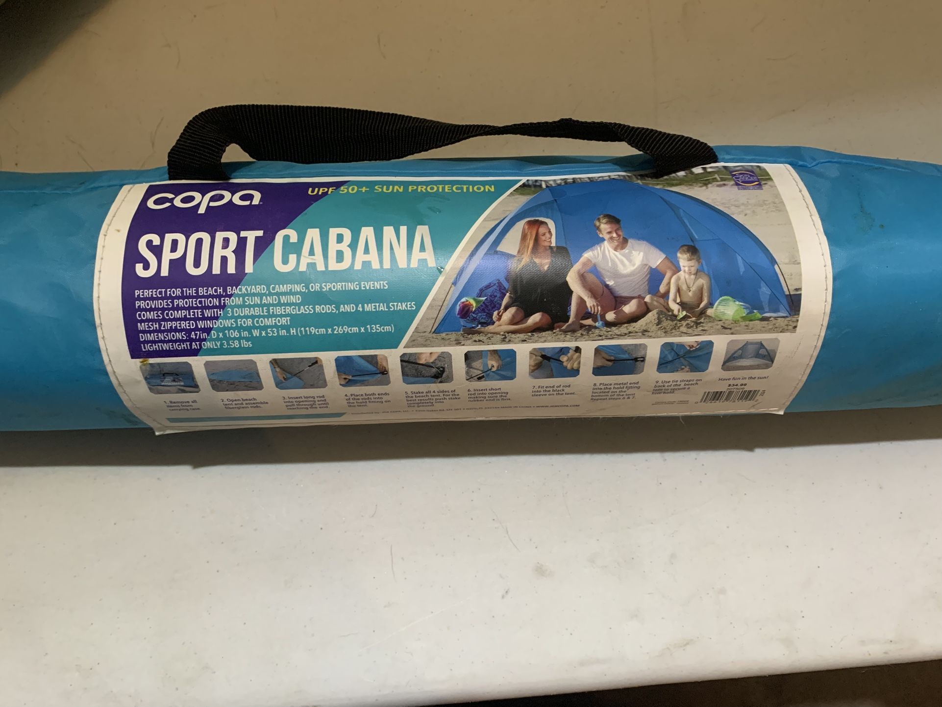 Copa Sport Cabana – Lightweight Sun Shade with UPF 50+ Protection – Easy Setup