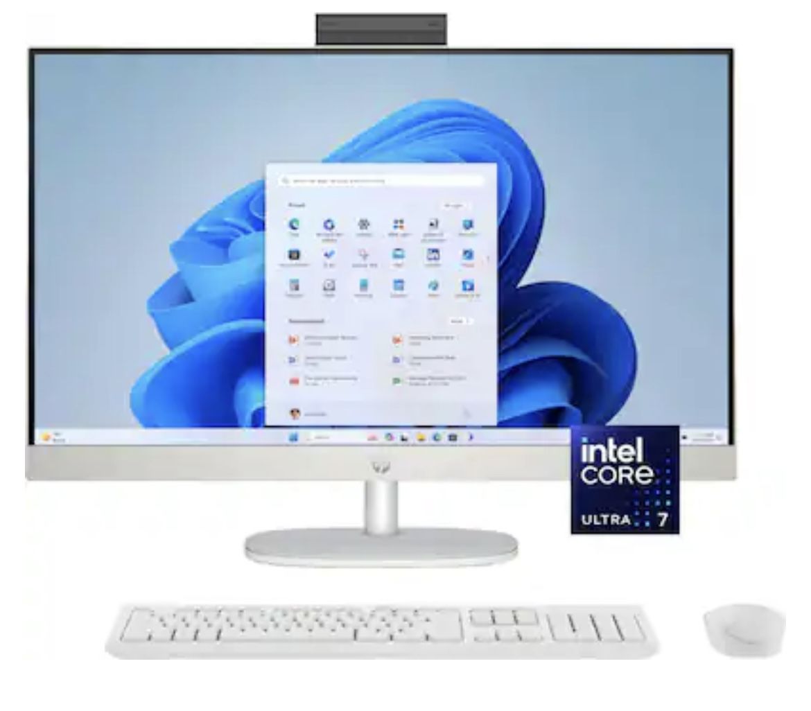 HP 27 All-in-One PC, 11th Gen Intel Core i7-1165G7 Processor, 16 GB RAM, 512 GB SSD, 27" Full HD Touchscreen, Windows 11 Home, Wireless Mouse & Keyboa