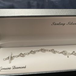 Diamond Heart Accent Bracelet New 